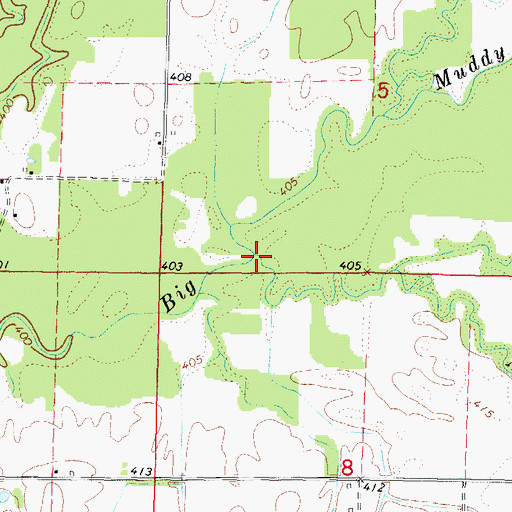Topographic Map of Akin Creek, IL