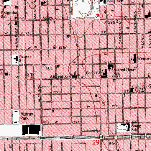Topographic Map of Altgeld Elementary School, IL