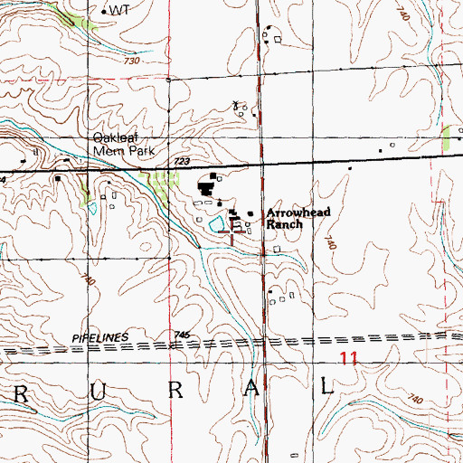 Topographic Map of Arrowhead Ranch, IL