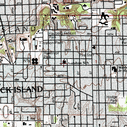 Topographic Map of Audubon Elementary School, IL