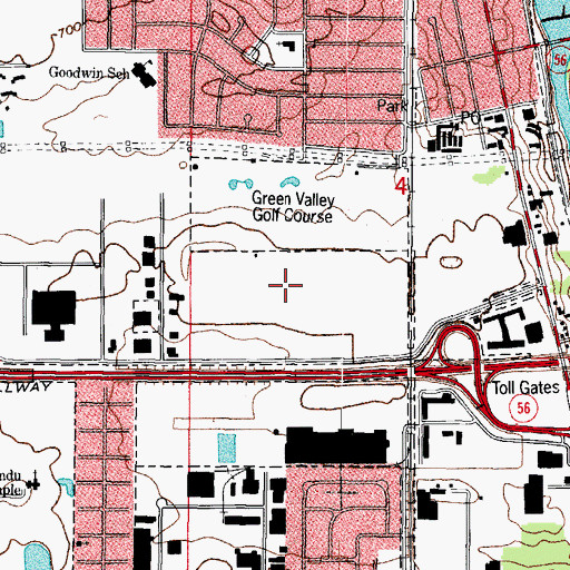 Topographic Map of Aurora Downs, IL