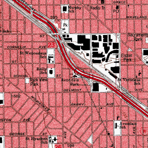 Topographic Map of Avondale Park, IL