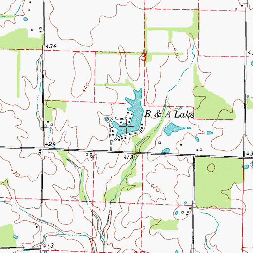 Topographic Map of B and A Lake, IL