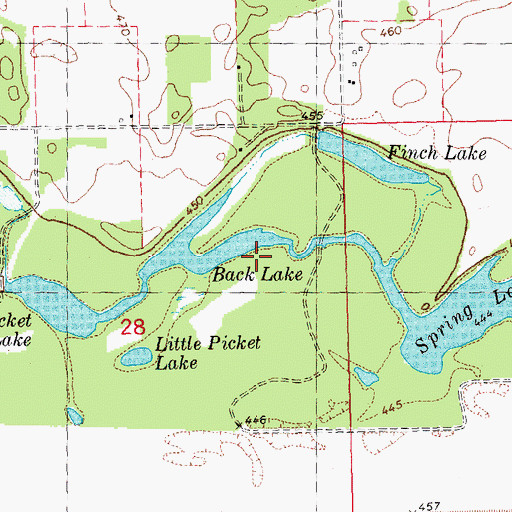 Topographic Map of Back Lake, IL