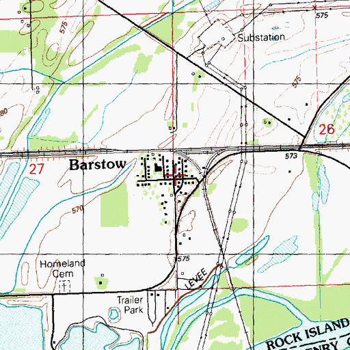 Topographic Map of Barstow, IL