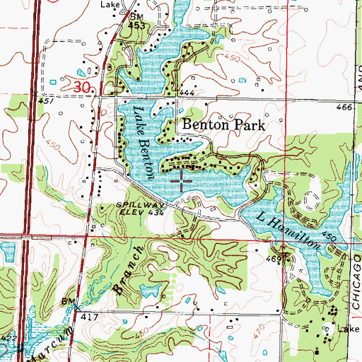 Topographic Map of Lake Benton, IL