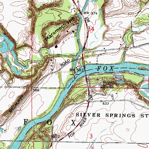 Topographic Map of Big Rock Creek, IL