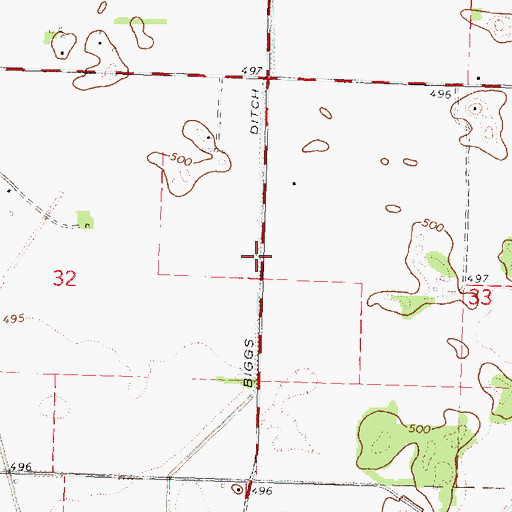 Topographic Map of Biggs Ditch, IL