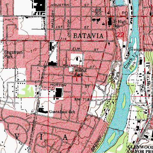 Topographic Map of Blaine Street School, IL