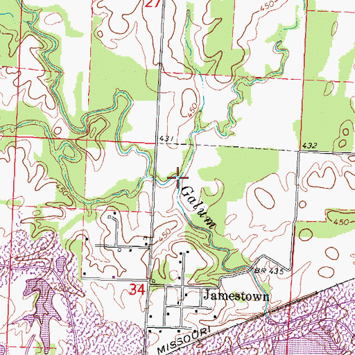 Topographic Map of Bonnie Creek, IL