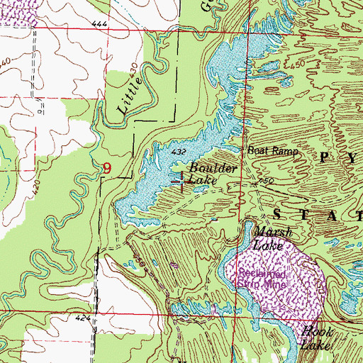 Topographic Map of Boulder Lake, IL