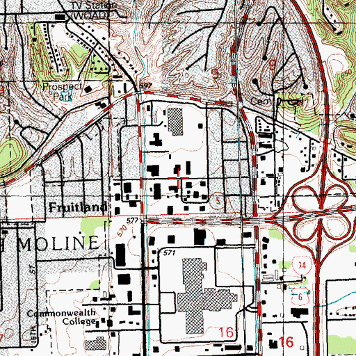 Topographic Map of Bridgeway Addition, IL
