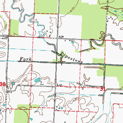 Topographic Map of Brushy Fork, IL