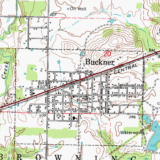 Topographic Map of Buckner, IL