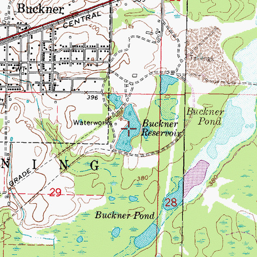Topographic Map of Buckner Reservoir, IL