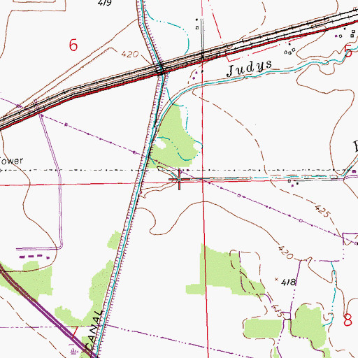 Topographic Map of Burdick Branch, IL