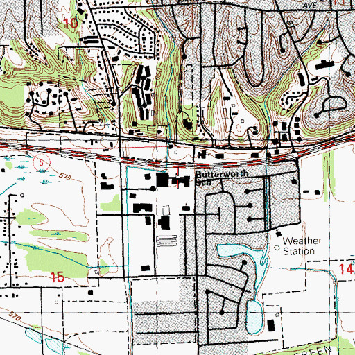 Topographic Map of Butterworth Elementary School, IL