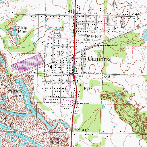 Topographic Map of Cambria, IL