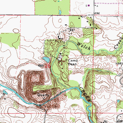 Topographic Map of Camp Dean, IL