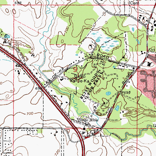 Topographic Map of Camp Ka-De-Ka, IL