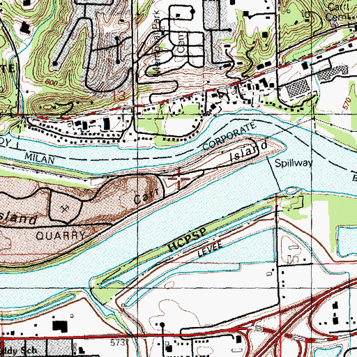 Topographic Map of Carr Island, IL
