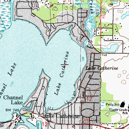 Topographic Map of Lake Catherine, IL