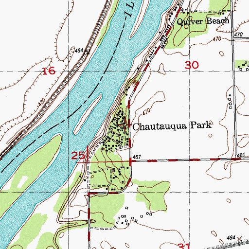 Topographic Map of Chautauqua Park, IL