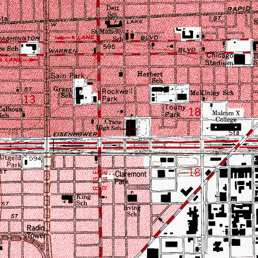 Topographic Map of Chicago Junior College (historical), IL