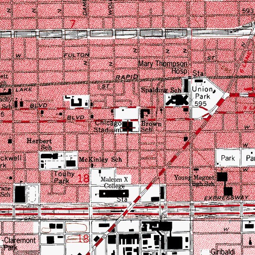 Topographic Map of Chicago Stadium (historical), IL