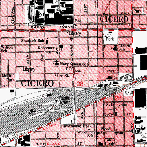 Topographic Map of Cicero, IL