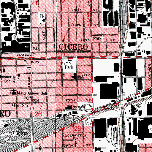 Topographic Map of Cicero Elementary School, IL