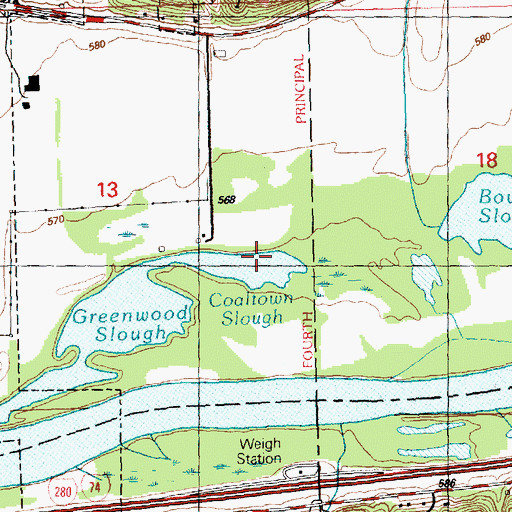 Topographic Map of Coaltown Slough, IL