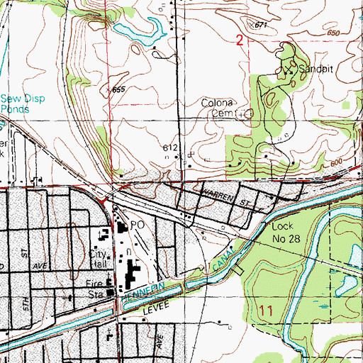 Topographic Map of Colona, IL