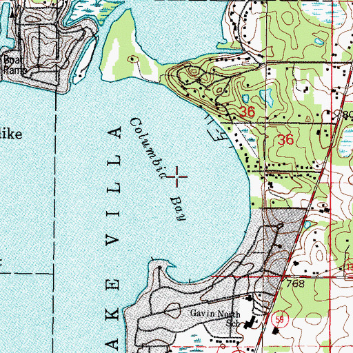 Topographic Map of Columbia Bay, IL