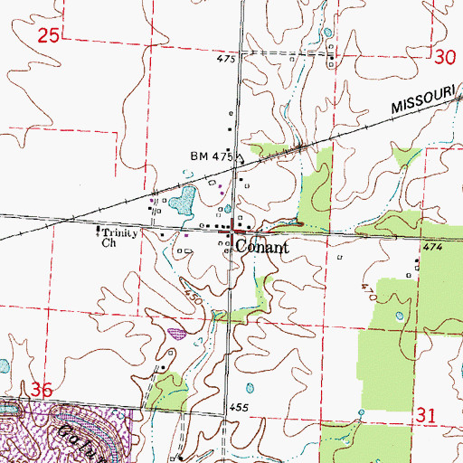 Topographic Map of Conant, IL