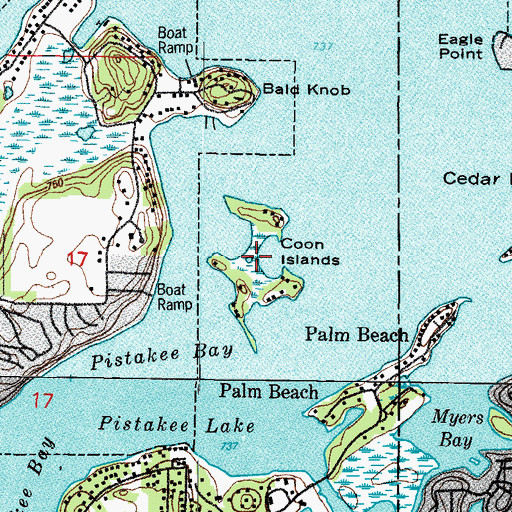 Topographic Map of Coon Islands, IL