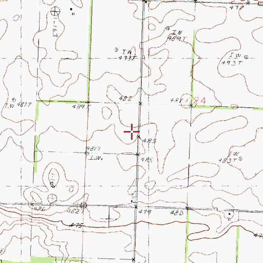Topographic Map of Coon School (historical), IL