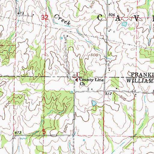 Topographic Map of County Line Church, IL