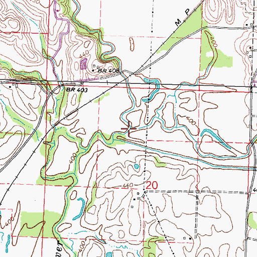 Topographic Map of Cox Creek, IL