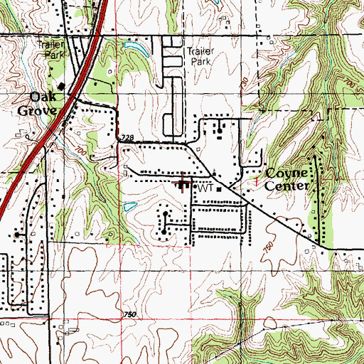 Topographic Map of Coyne Center Elementary School, IL