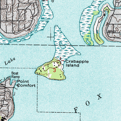 Topographic Map of Crabapple Island, IL