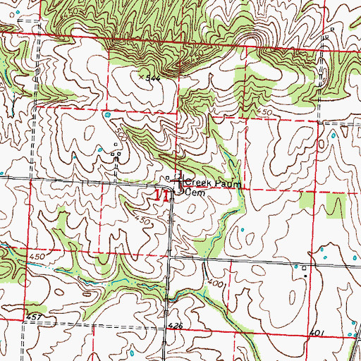 Topographic Map of Creek Paum Cemetery, IL