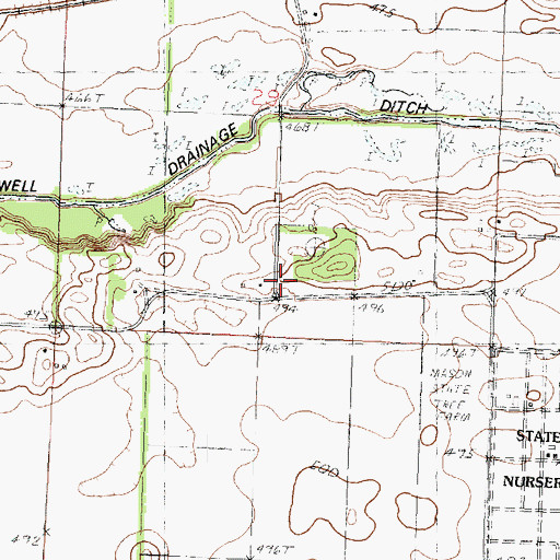 Topographic Map of Deverman School (historical), IL