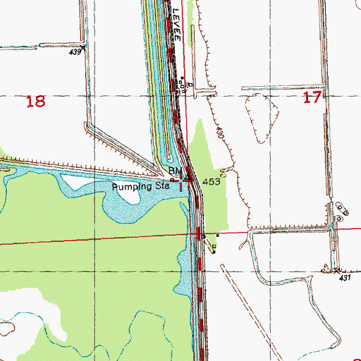 Topographic Map of Dickson Creek, IL