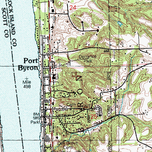 Topographic Map of Dorrance Park, IL