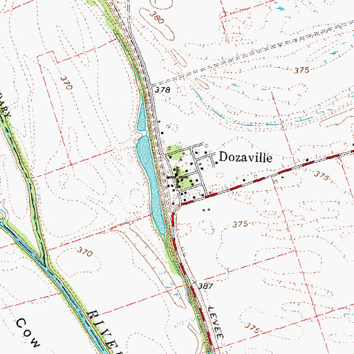 Topographic Map of Dozaville, IL