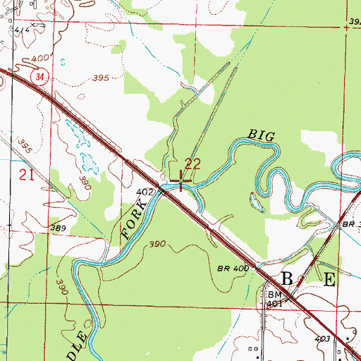 Topographic Map of Drummond Branch, IL