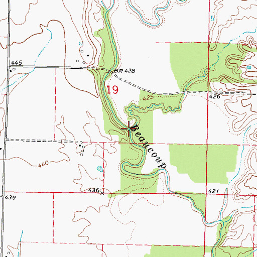 Topographic Map of Dry Creek, IL