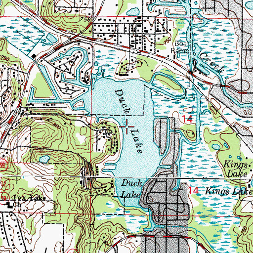 Topographic Map of Duck Lake, IL