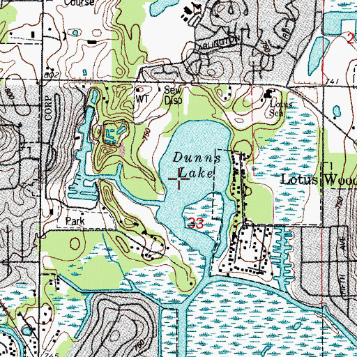 Topographic Map of Dunns Lake, IL